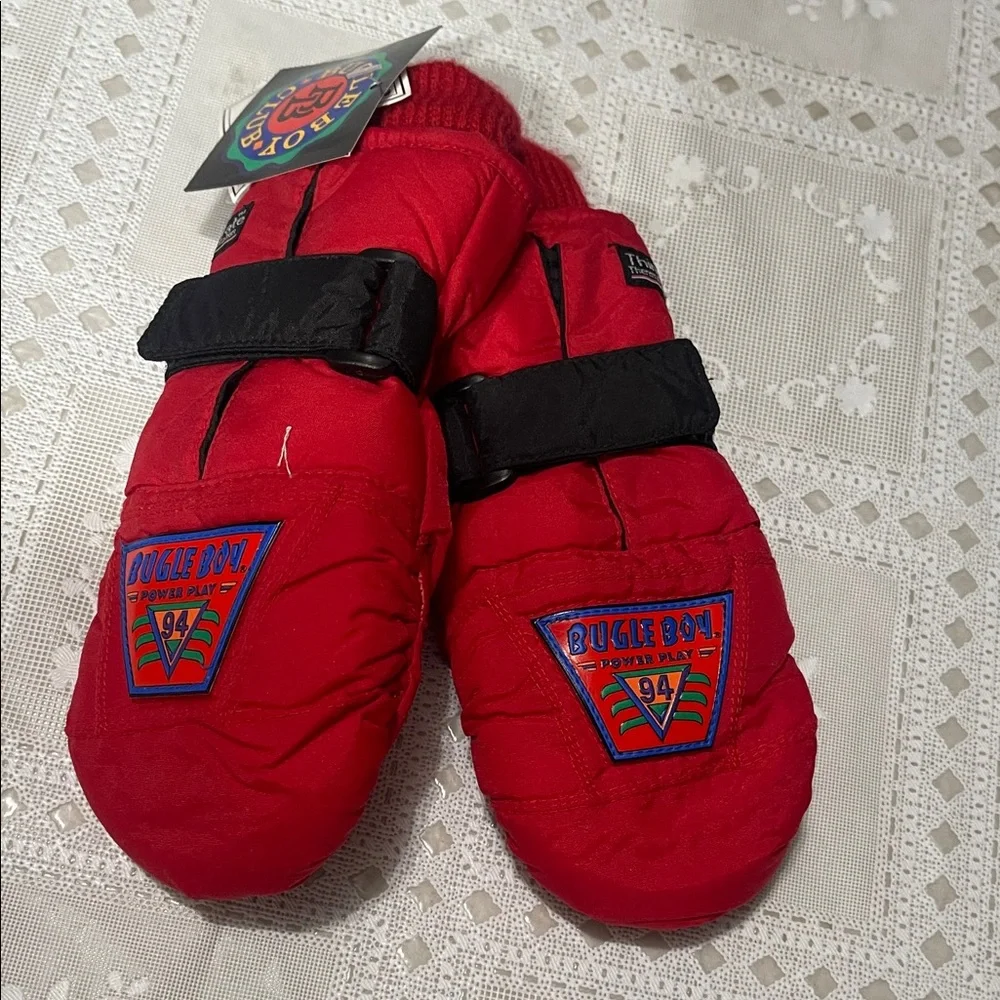 Bugle Boy Red Thermal insulated Kids Mittens Gloves Size 4-7